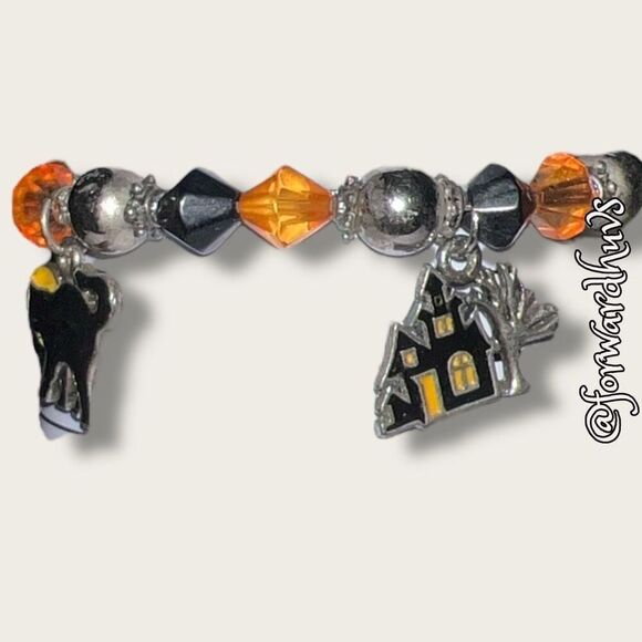 Bundle Sale 3 for $15 | Halloween-Themed Stretch Bracelet with Four Charms - Picture 4 of 6